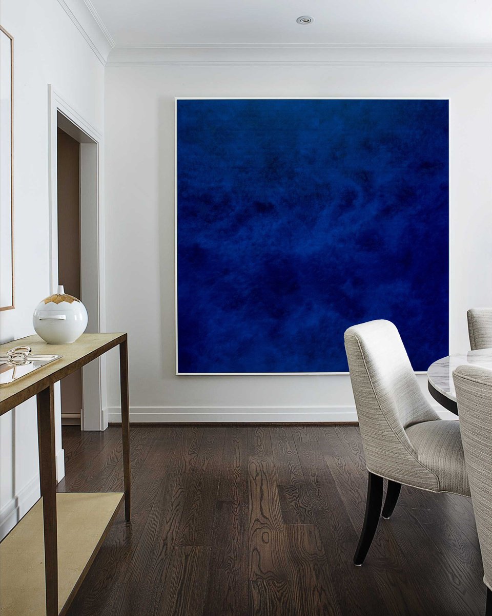 Abstract Oil Painting By Nataliia Sydorova, 75 X 75", Midnight Ocean, Original Artwork