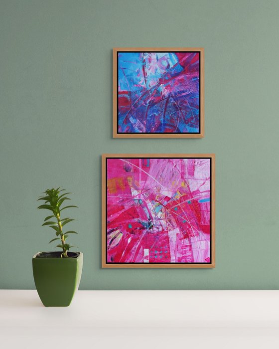Small Abstract Paintings, Set of Two
