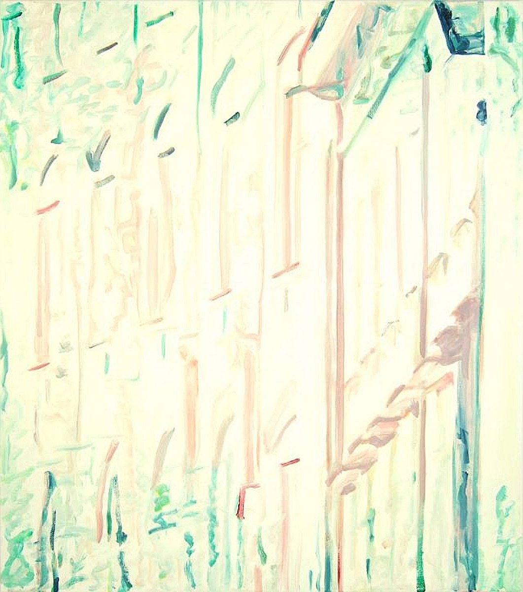 Geometric Cityscapes Oil Painting By Sebastian Rudko, 28 X 31", Visible Invisible, Original Artwork