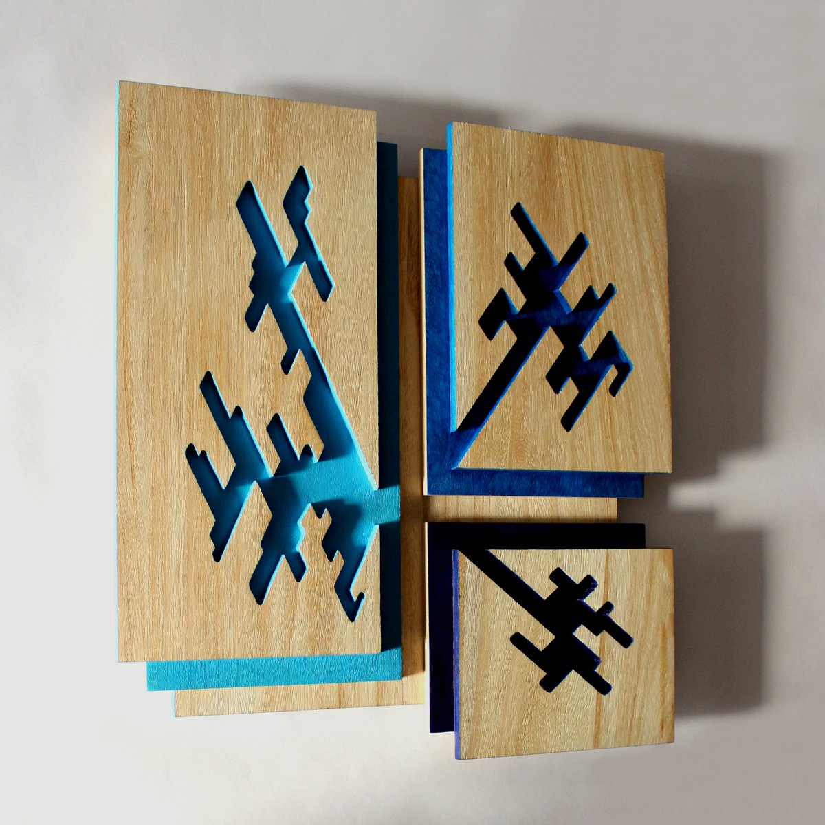 Urban And Pop Abstract Relief By Nikolay Martinov, 17 X 18", "Sky Behind Clouds", Original Artwork