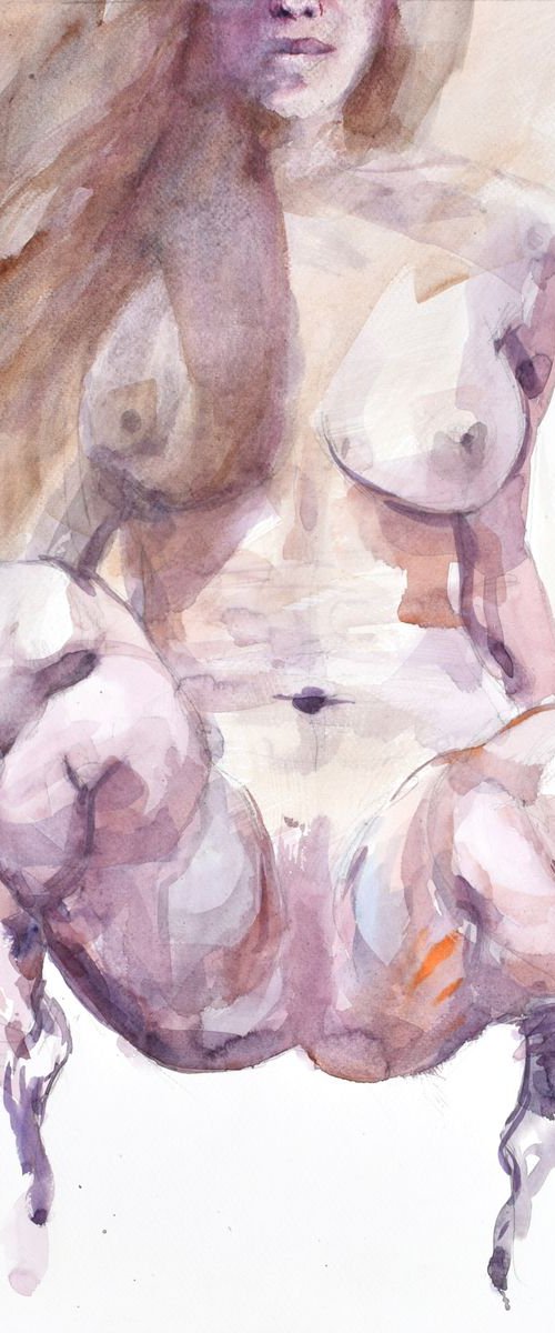 nude knees II by Goran Žigolić Watercolors