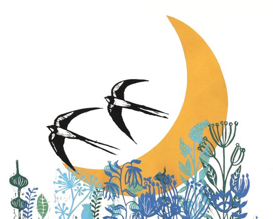 New Moon and Swallows