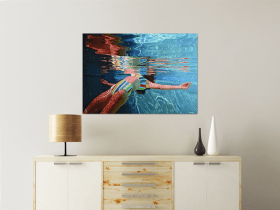 Freefall - Large Swimming Painting