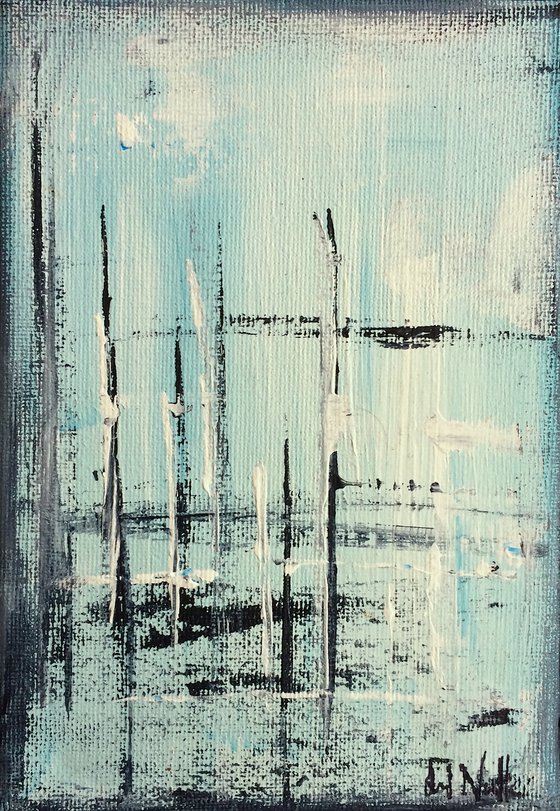 Blue Low Tide with easel