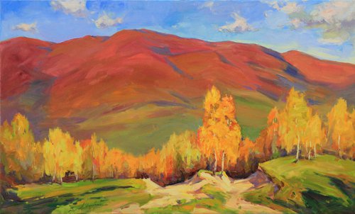 Warm autumn in Carpathian mountain range by Alisa Onipchenko-Cherniakovska