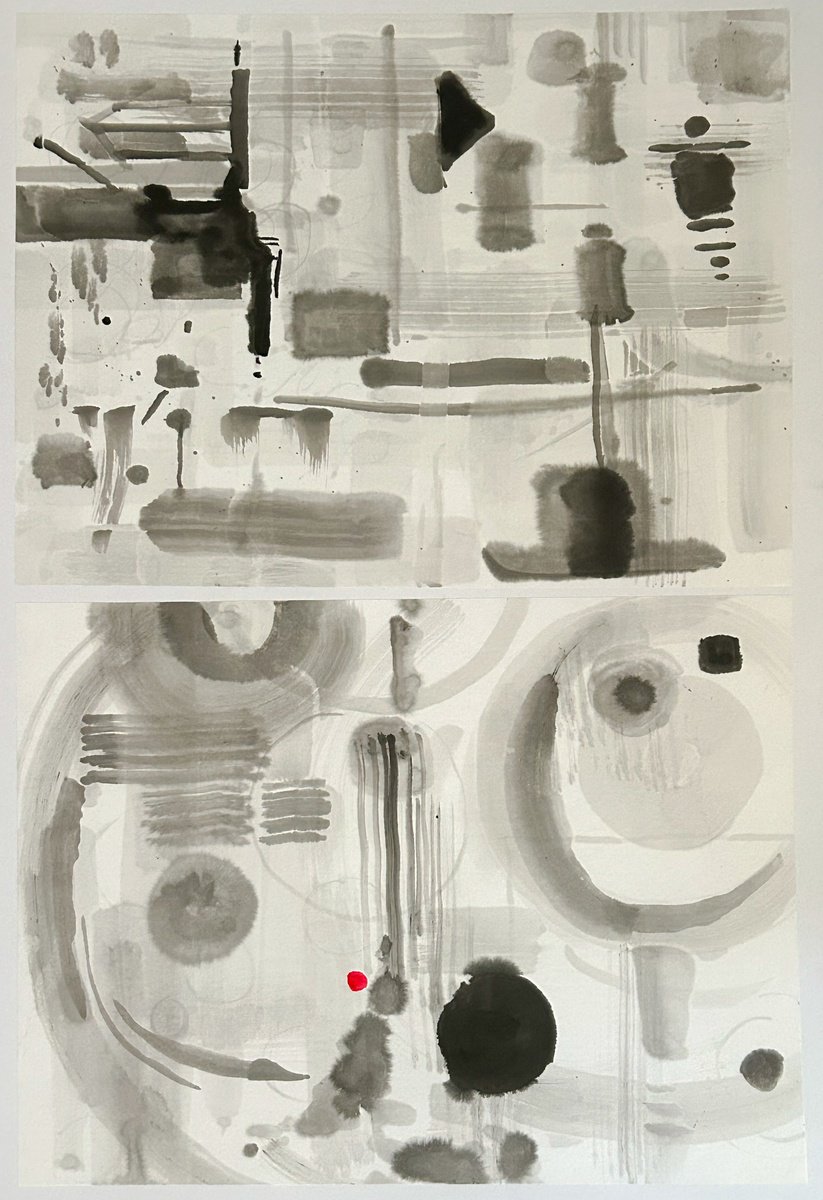 Expressive Abstract Painting By Deke Wightman, 13 X 19, The Curious Imperfection Of Time, Original Artwork