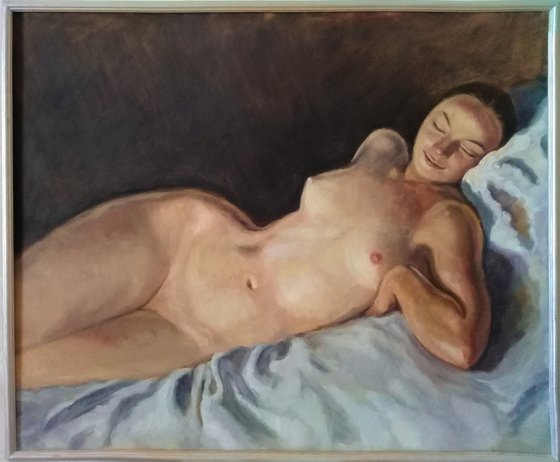 A copy of the painting by Zinaida Serebryakova " Sleeping Model"
