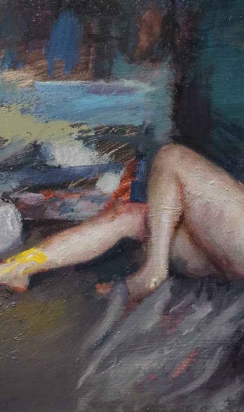 The foot in the yellow paint by Manuel Leonardi