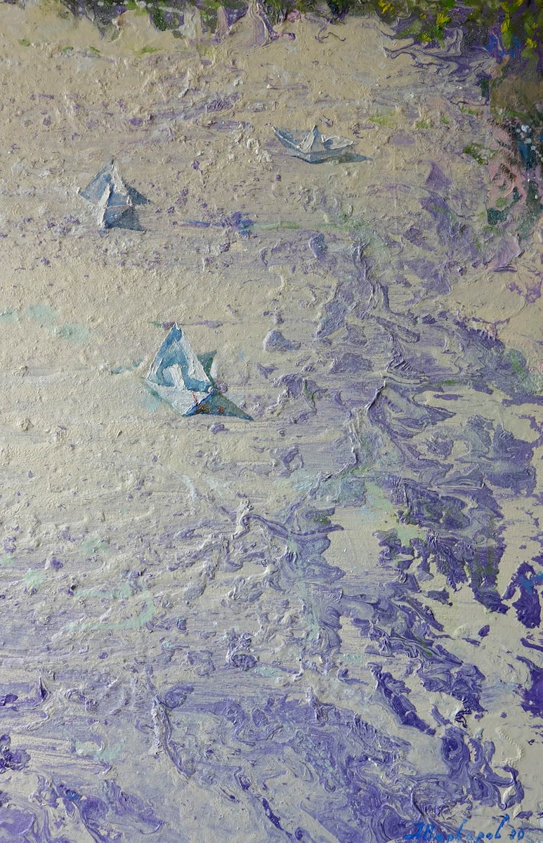 Impressionistic Landscape Oil Painting By Anatolii Varvarov, 16 X 24, Flood Water, Original Artwork