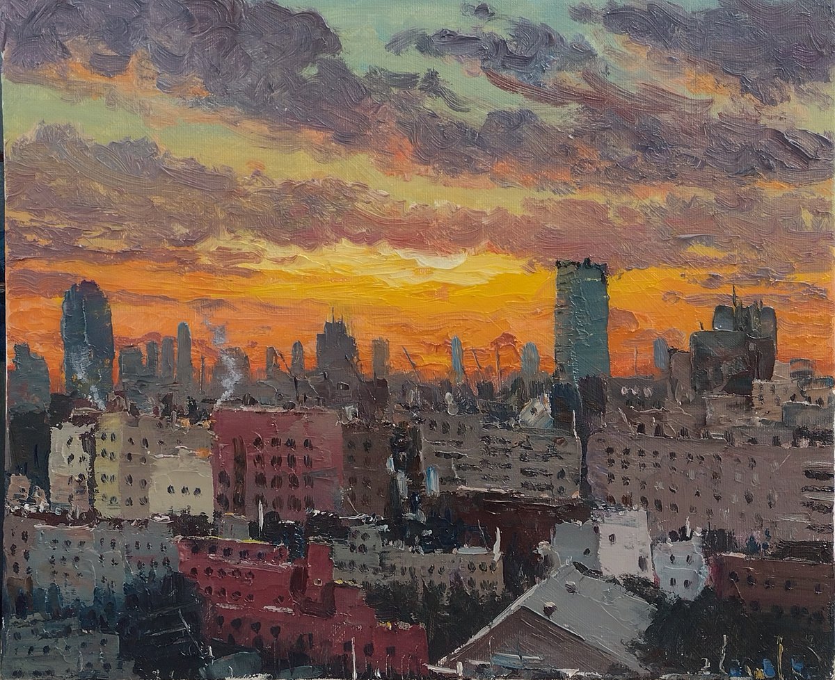 Manhattan sunset, New York by Roberto Ponte