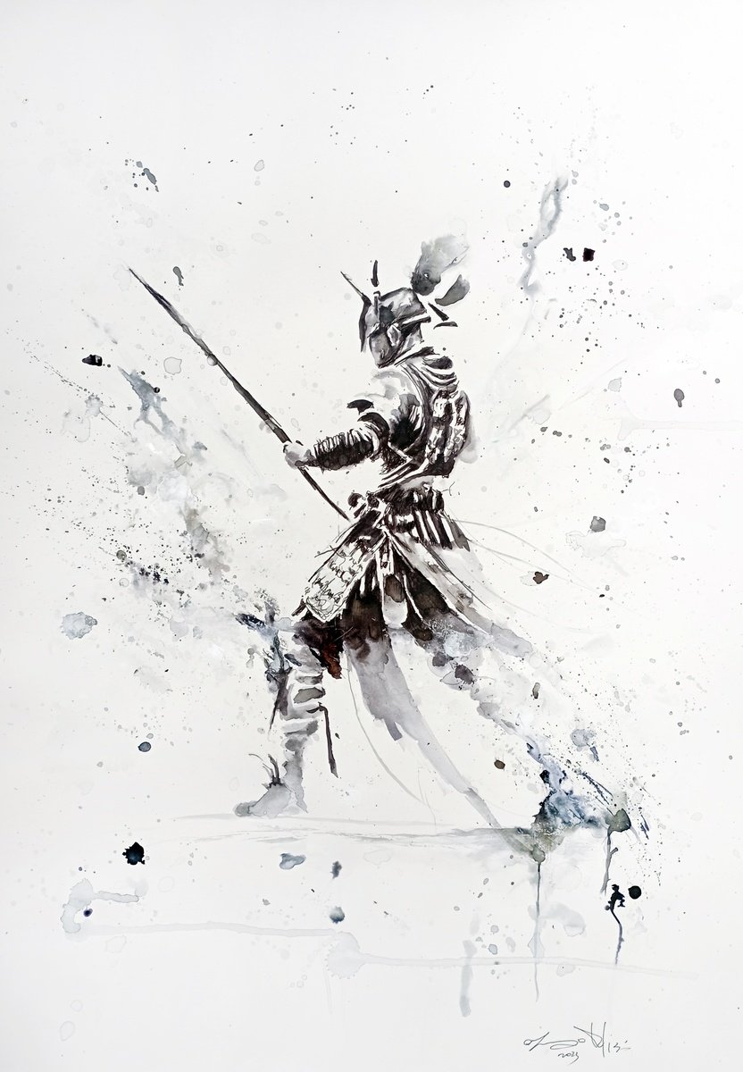 Urban And Pop Portrait Ink Drawing By Maurizio Puglisi, 17 X 23", Ronin, Original Artwork