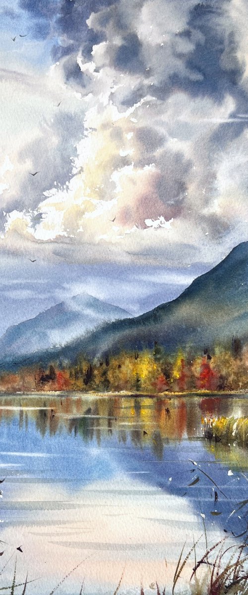 Autumn Light on the Lake by Eugenia Gorbacheva