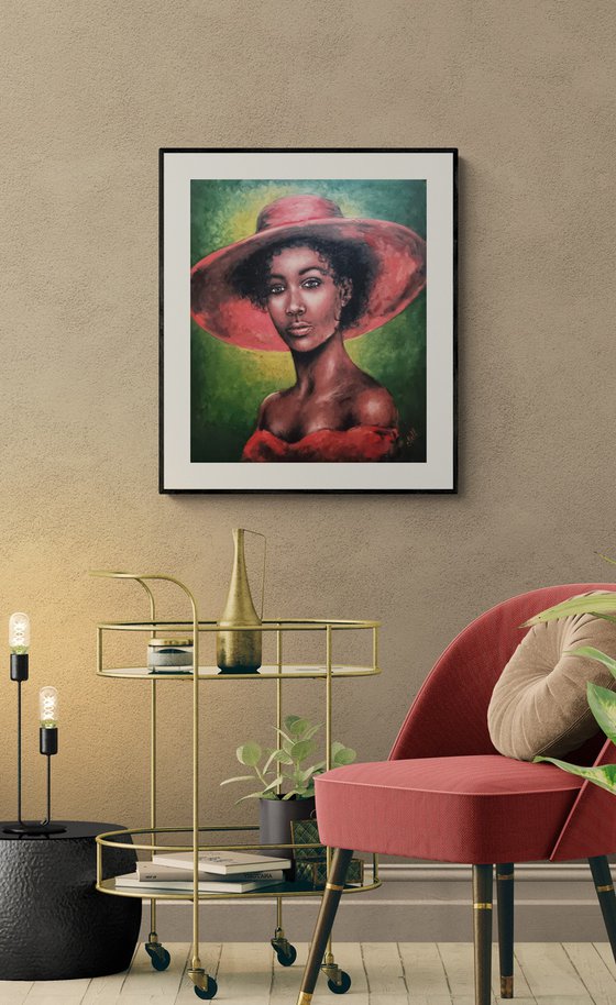 African woman in red