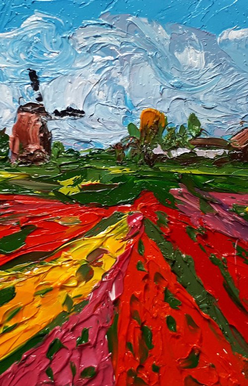 Tulip Fields VII... / FROM MY A SERIES OF MINI WORKS LANDSCAPE by Salana Art Gallery