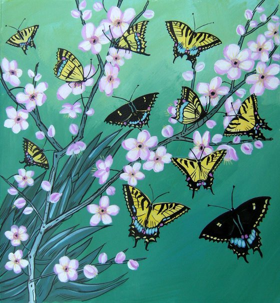 Swallowtails with blossom