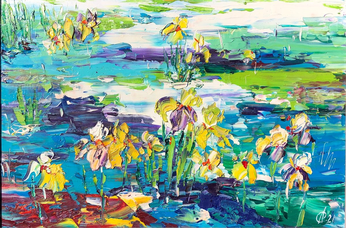 Abstract Botanical Oil Painting By Svitlana Andriichenko, 25 X 17", Rhapsody Of Spring, Original Artwork