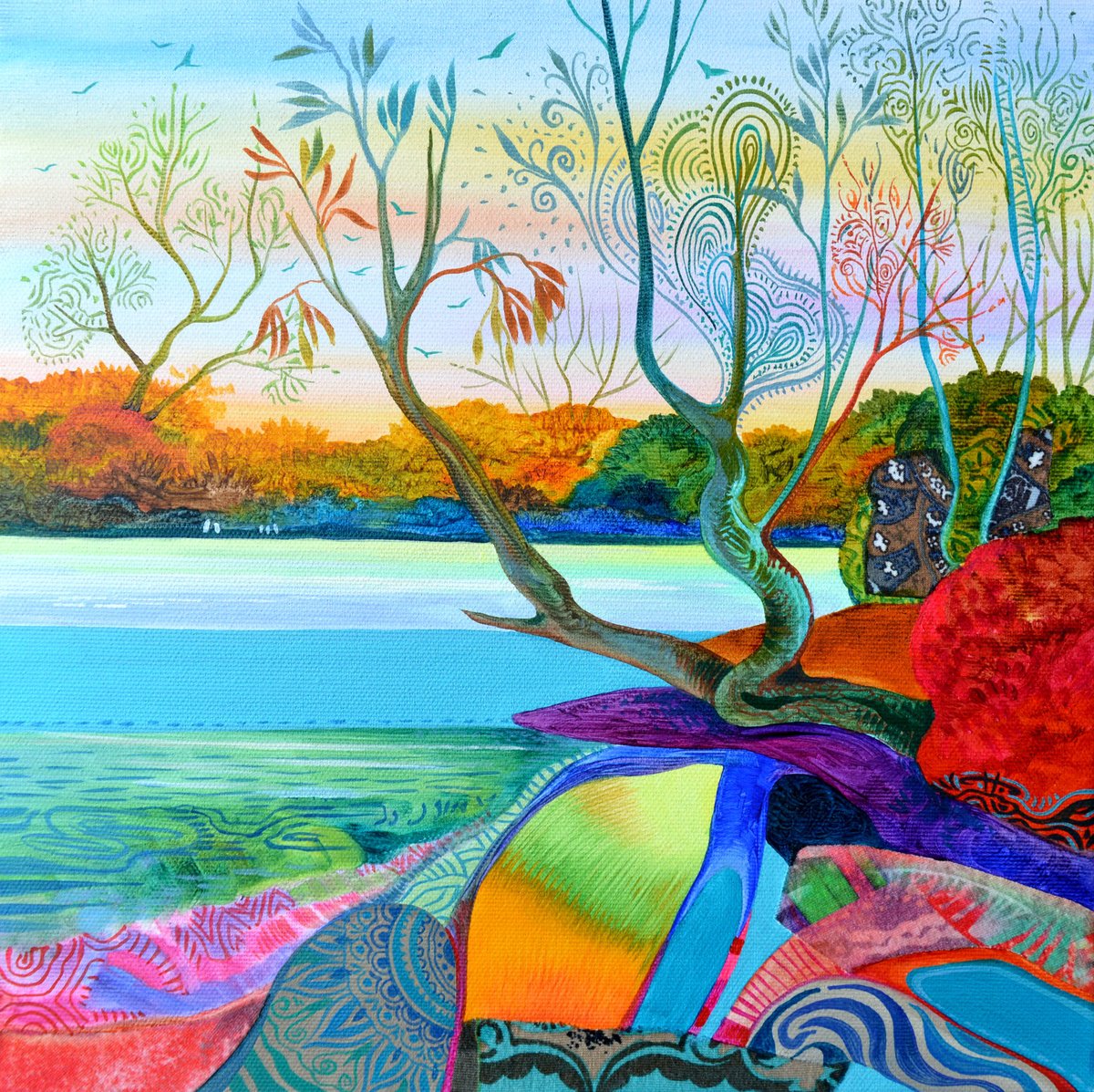 Oil Painting , Memory Of Water By Silvia Pavlova, 12 X 12, Artwork For Sale On Artfinder
