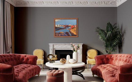 Denim series .Sun in the fishing village