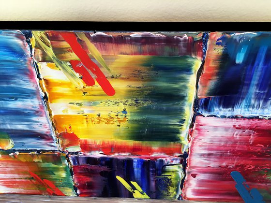 "Duel" - Save As A Series - Original PMS Abstract Oil Painting Diptych On Canvas - 36" x 24"