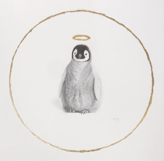 Penguin chick drawing