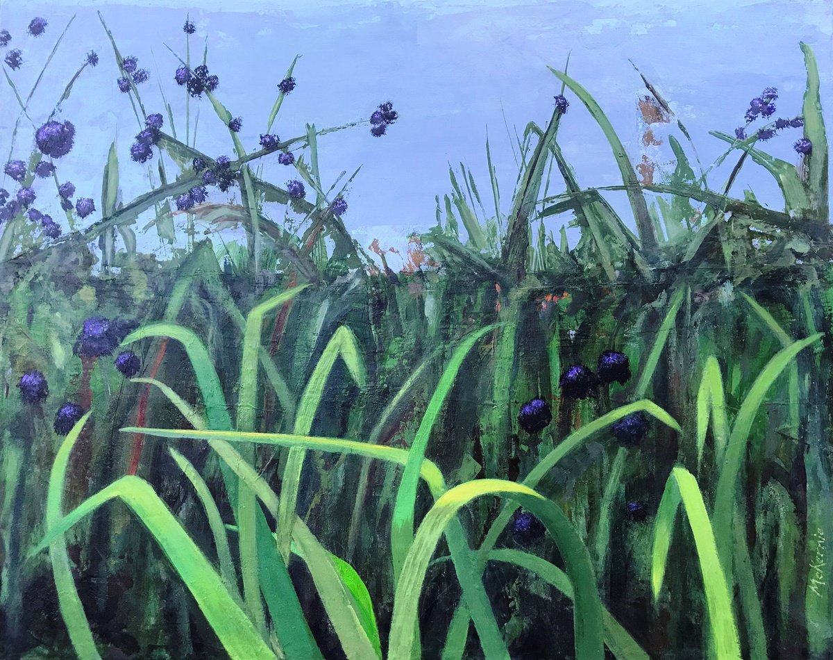 Impressionistic Botanical Acrylic Painting By Maryanne Mckernie, 20 X 16", Silent Watch, Original Artwork