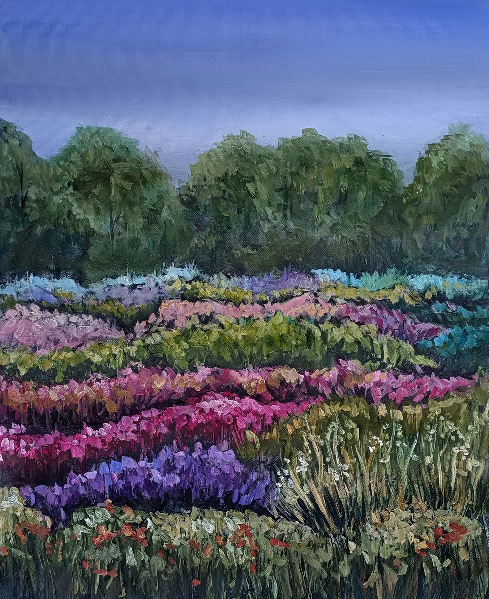 Flower Field Landscape by Evgenia Smirnova
