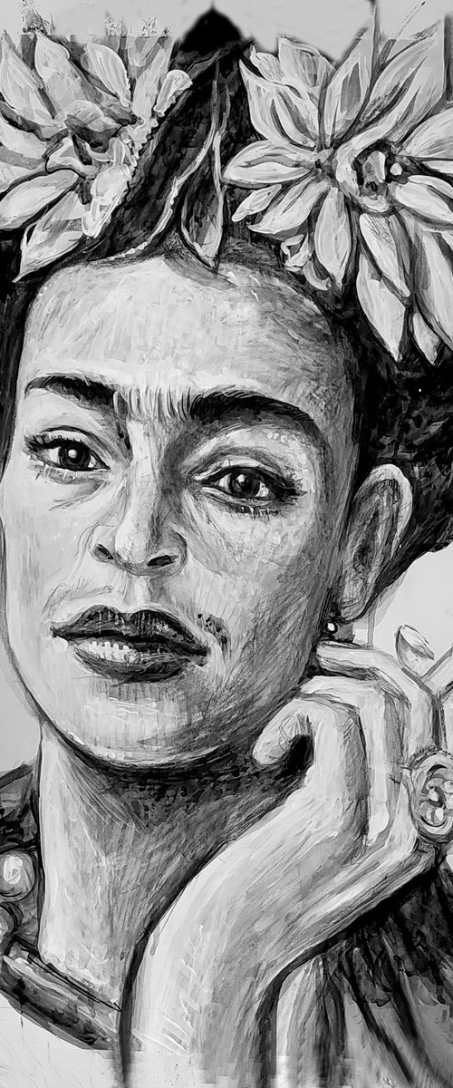 Frida Kahlo with Cigarette by Alex Solodov
