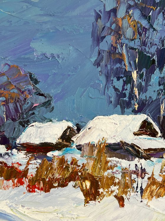 Winter Snow-Covered Village