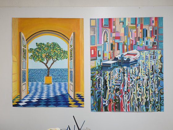 Seascape with lemon tree