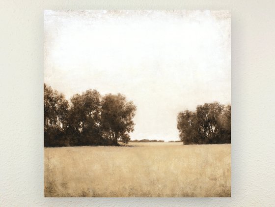 Distant Oak Trees 221005, earth tones tonal landscape with trees