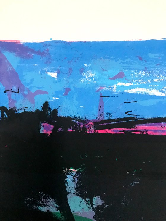 Landscape in Fuchsia & Black