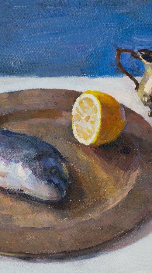 Sparus Aurata – Original Oil Painting by Anastasia Borodina