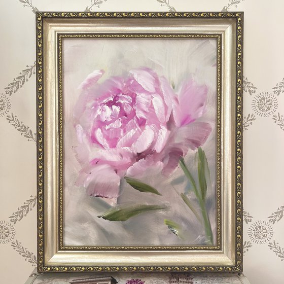 Pink flower in a frame