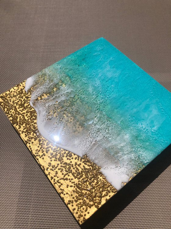 Teal Waves #40 Seascape Ocean Waves Painting
