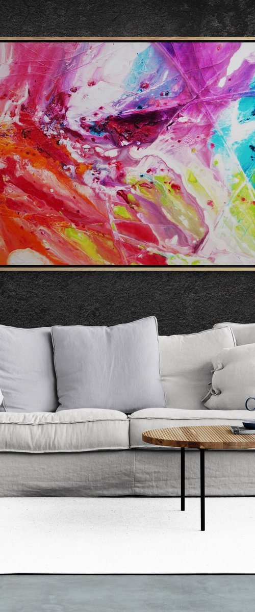 Colour Potion 240cm x 100cm Colourful Textured Abstract Art by Franko