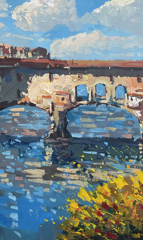Ponte Vecchio Florence Oil Painting on Canvas by Agostino Veroni