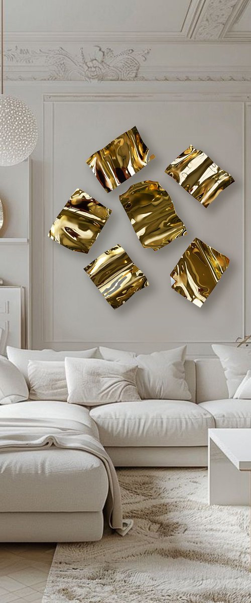 Golden Scattered leaves by Anna Sidi-Yacoub