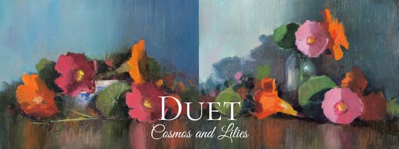 Duet Cosmos and Lilies