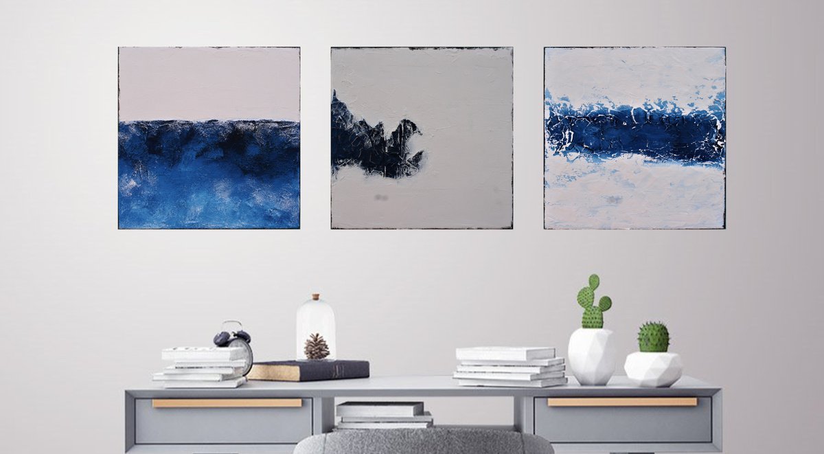 Through the Clouds Triptych by Susan Wooler