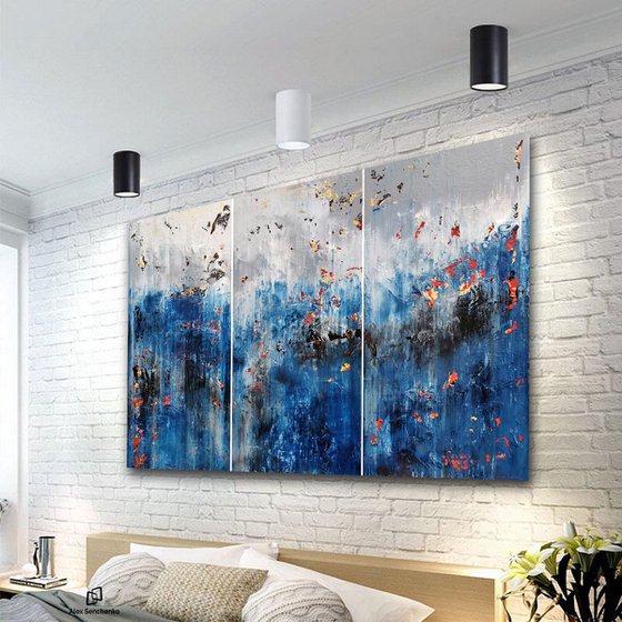 150x100cm. / Abstract triptych / Abstract 2147