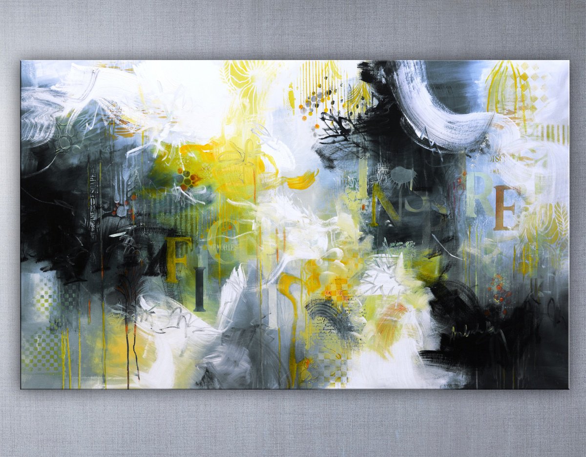 Abstract Acrylic Painting By Andrada Anghel, 60 X 36, A World Alive, Original Artwork