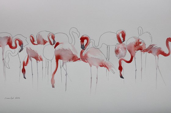 Flamingo Painting “Time For Pink”
