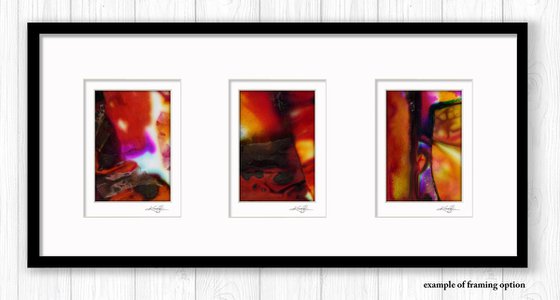 Abstract Collection 1 - 3 Small Matted paintings by Kathy Morton Stanion