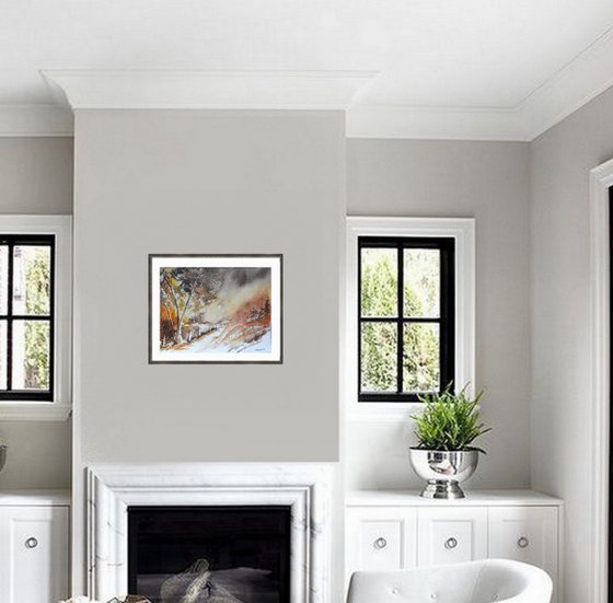 Autumnal path  watercolour