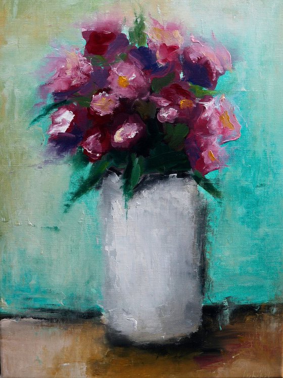 Abstract Flowers painting Oil painting on canvas Still life painting