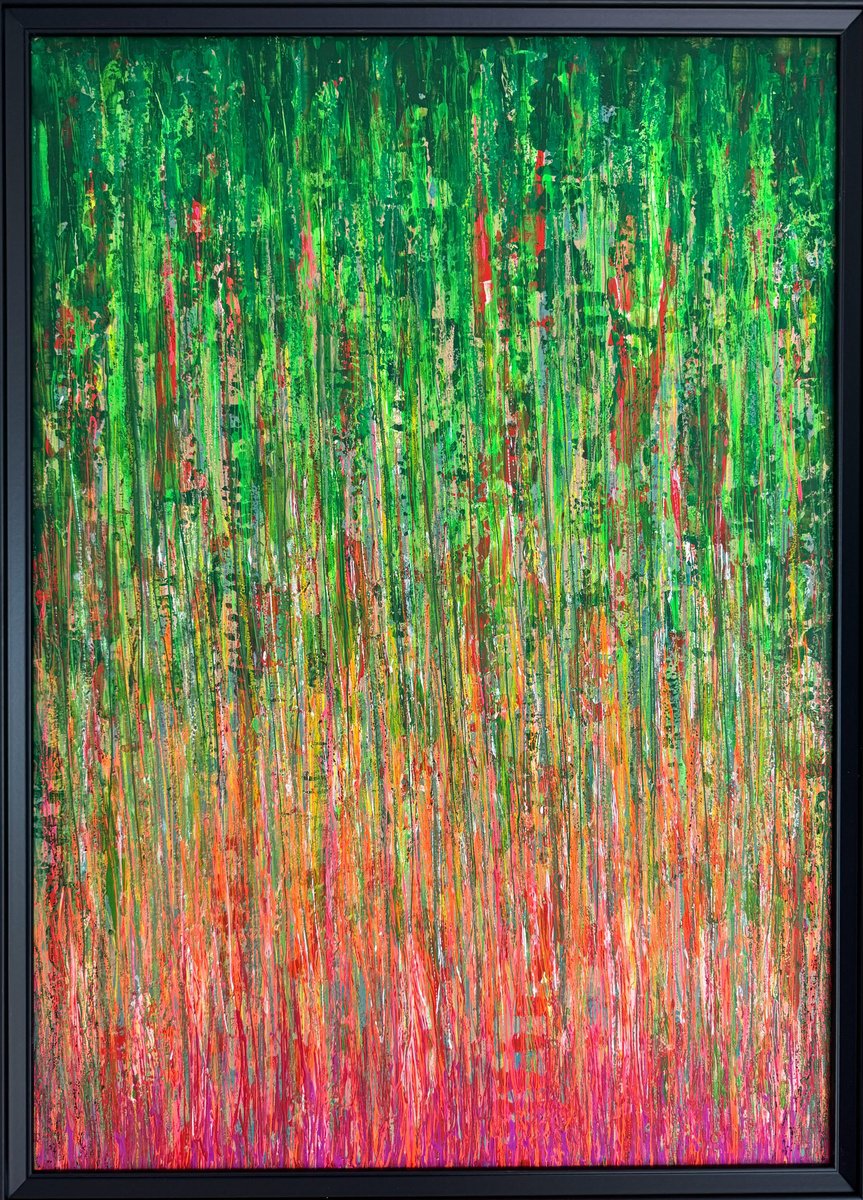 Organic Botanical Painting By Stefano Pallara, 20 X 28", Weeping Willow N.9, Original Artwork