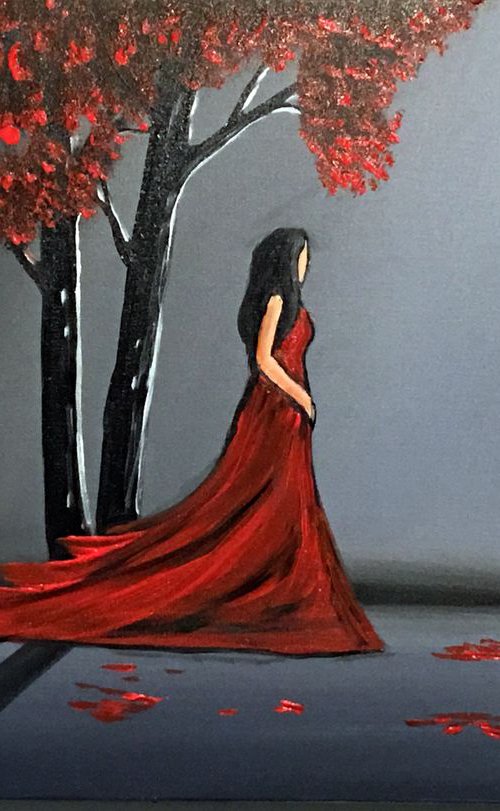 Lady In Red 4 by Aisha Haider