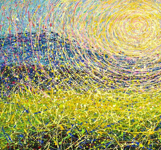 Sunshine Original Textured abstract Light in the sky Sunshine sky Large abstraction Skyscape