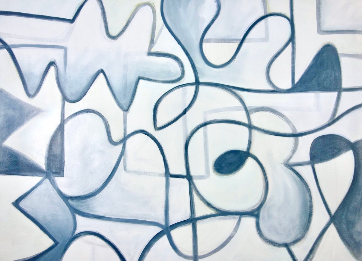 Abstract Acrylic Painting By Michelle Louis, 61 X 43", Earth And Sky, Original Artwork