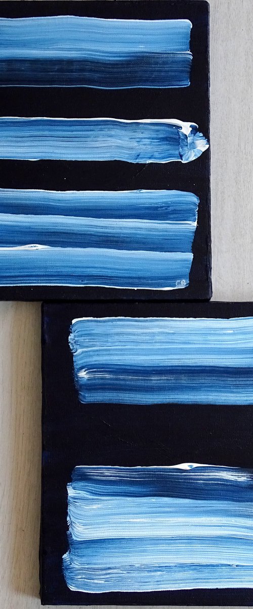 Blue streak (diptych) by Conrad  Bloemers